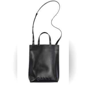 GANNI Black Medium Banner Tote Strap Bag